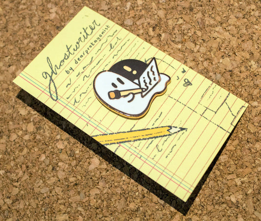 "ghostwriter," enamel pin