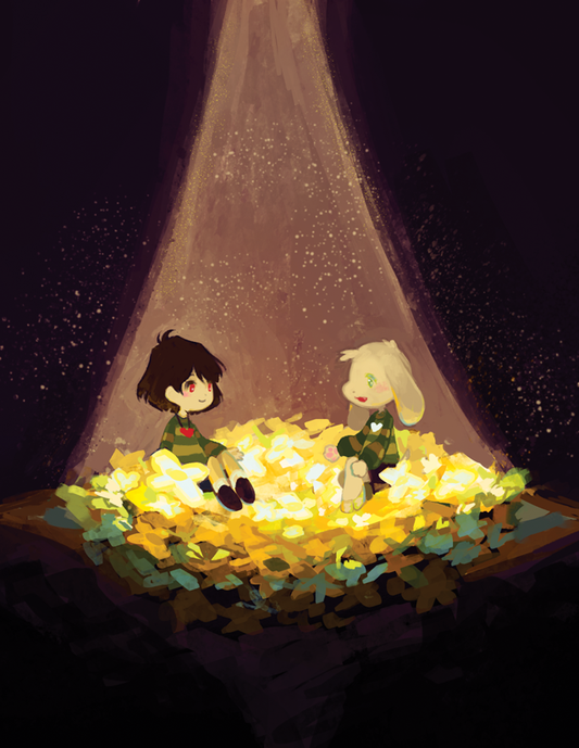frisk/chara + asriel miniprints