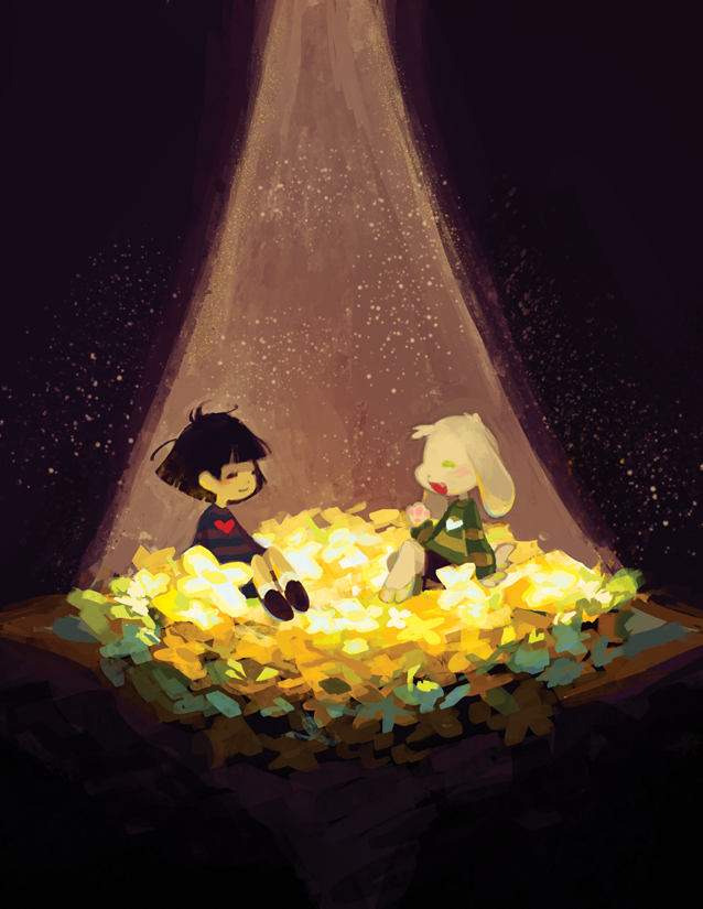 frisk/chara + asriel miniprints – star sowing