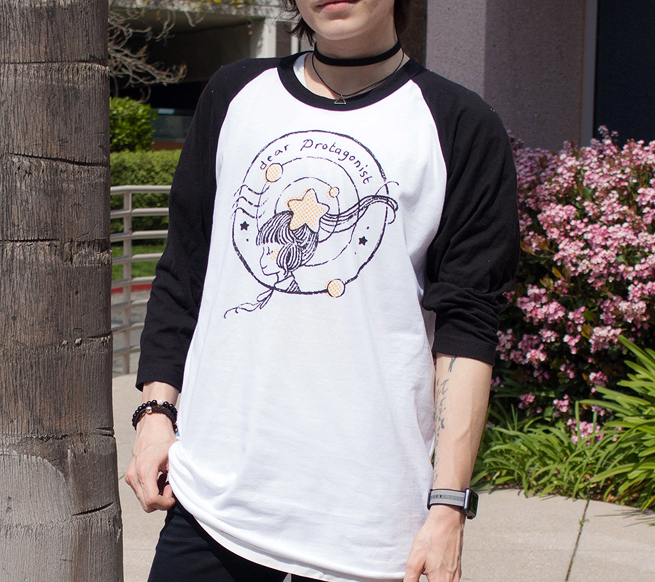 "dear protagonist" raglan tee