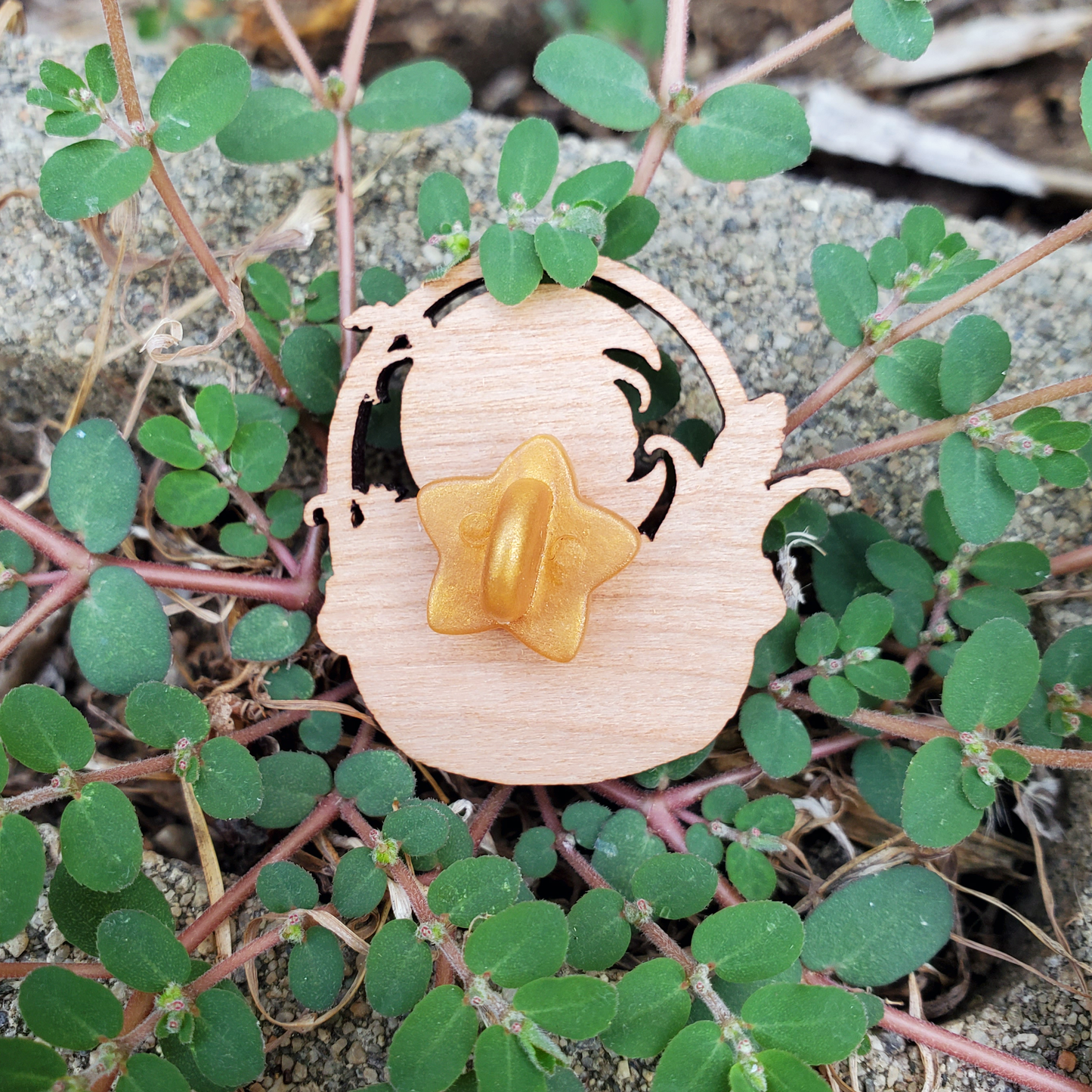 star sowing wooden pin
